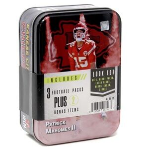 NFL Patrick Mahomes II Trading Card COLLECTOR Tin [3 Packs Plus 2 Bonus Items]
